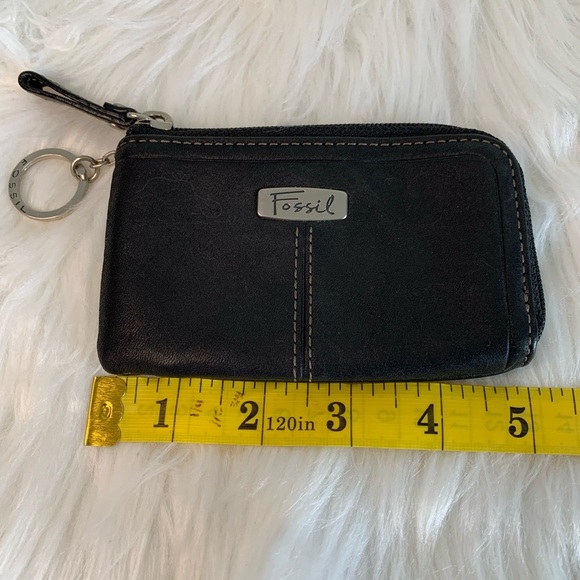 Fossil Black Leather Key & Card Holder - Picture 2 of 5